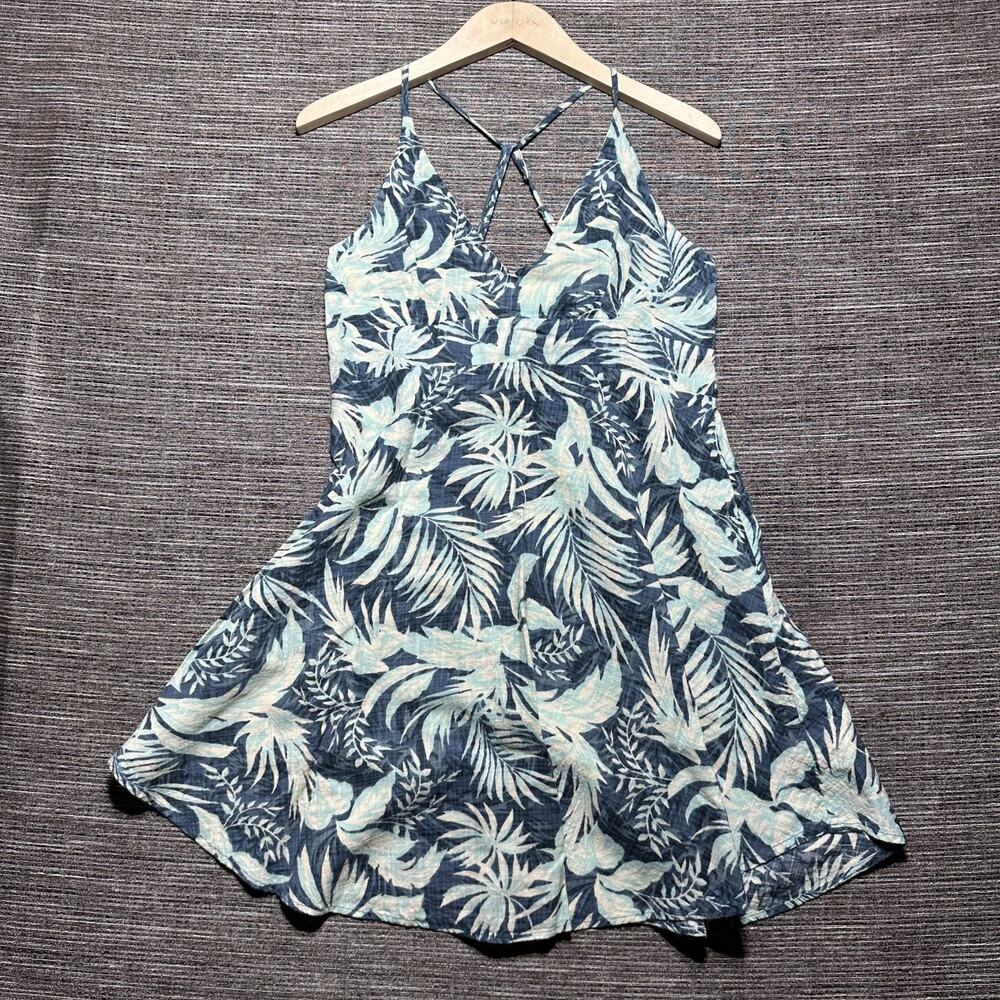 Rip Curl Navy Blue Tropical Print Mini Dress